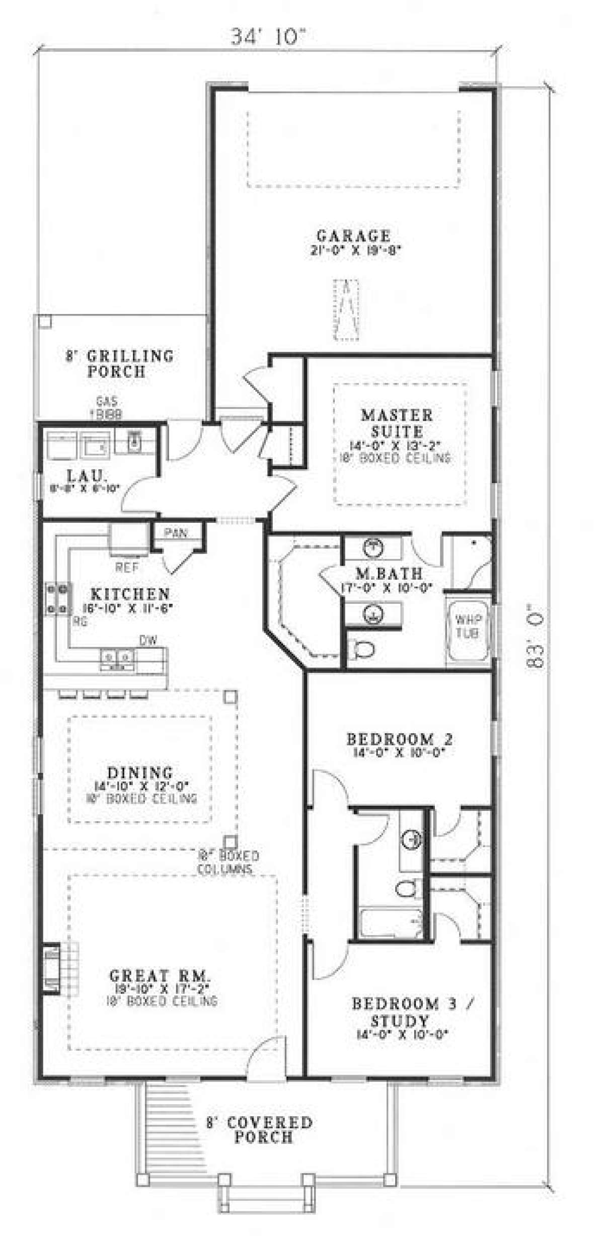 Floorplan 1 for House Plan #110-00344