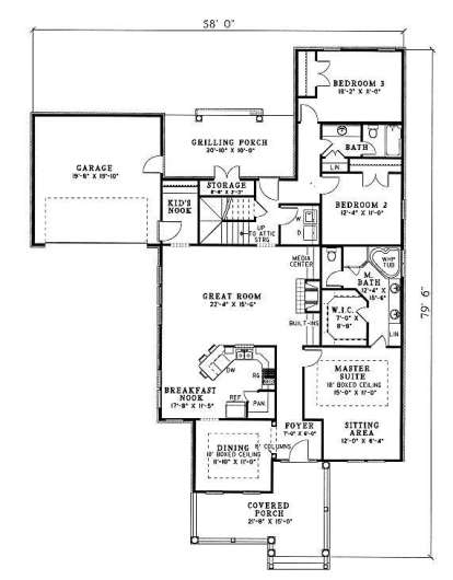 Floorplan 1 for House Plan #110-00352