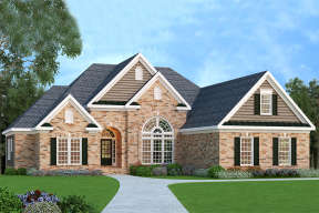 European House Plan #009-00035 Elevation Photo