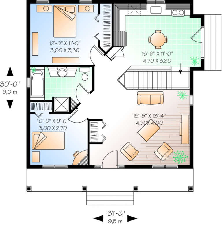 House Plan House Plan #520 Drawing 1