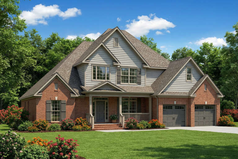 House Plan House Plan #5201 Angled Front Elevation
