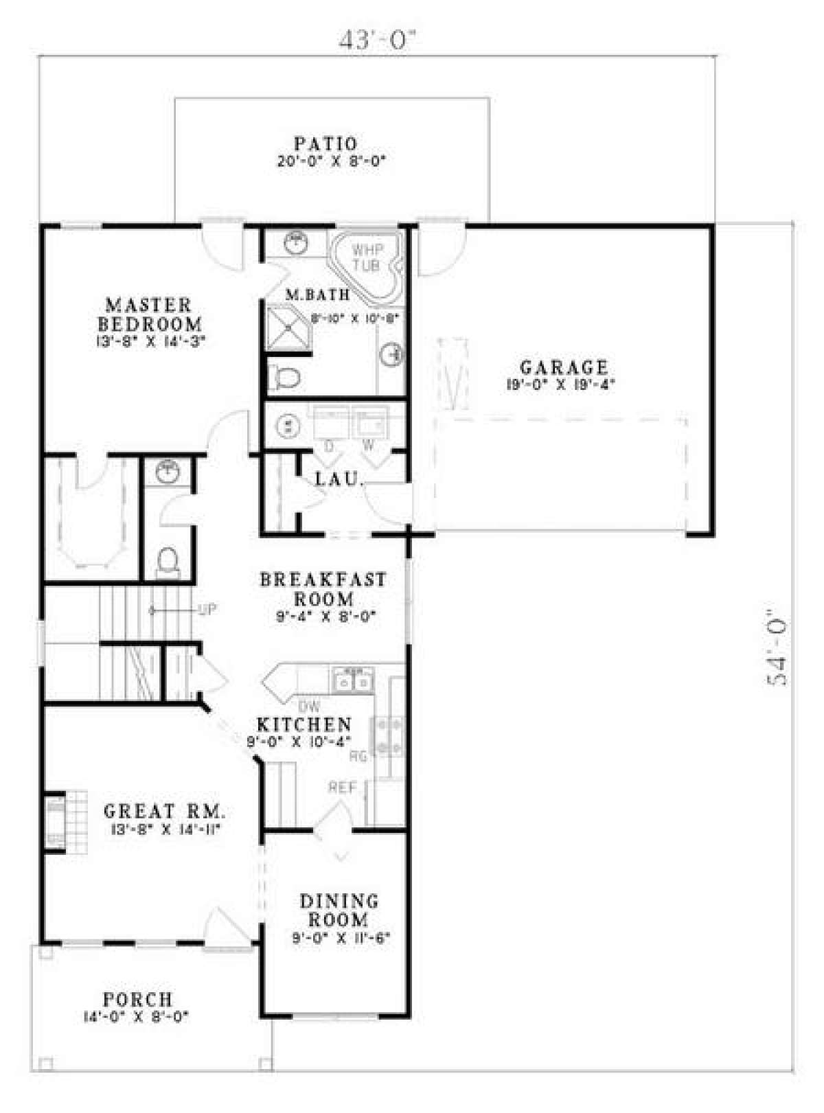 Floorplan 1 for House Plan #110-00360