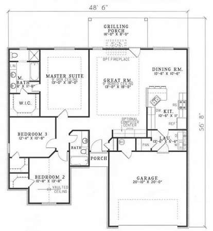 Floorplan 1 for House Plan #110-00362