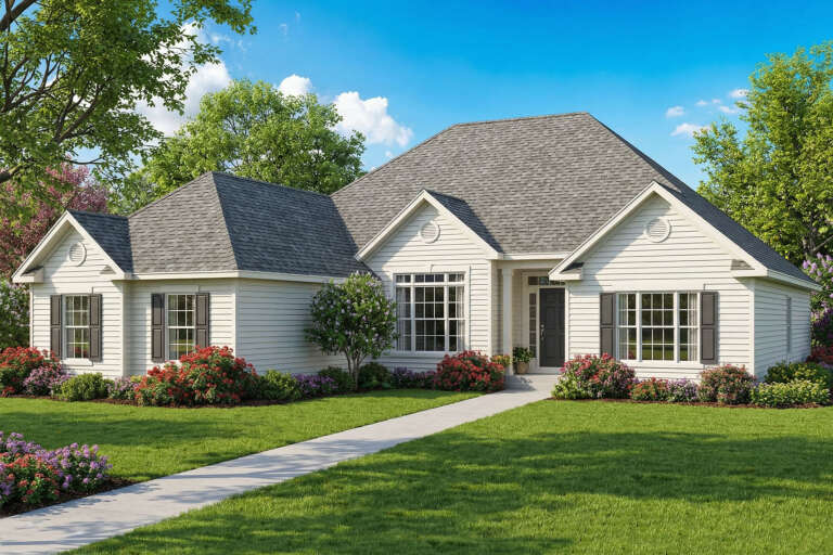 House Plan House Plan #5209 Angled Front Elevation