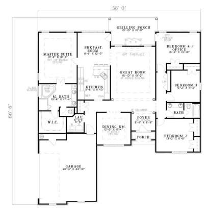 Floorplan1 for House Plan #110-00366