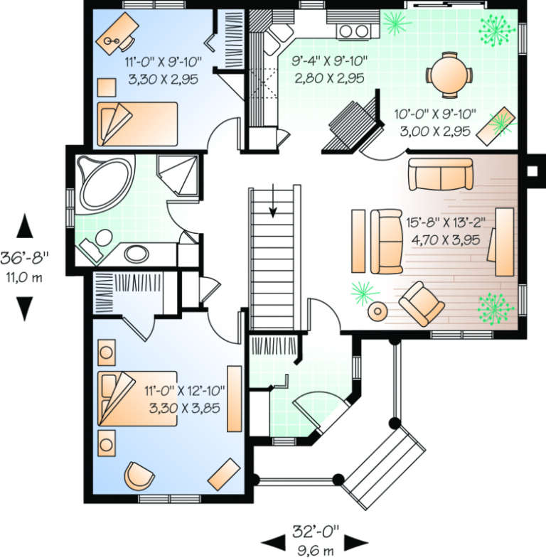 House Plan House Plan #521 Drawing 1