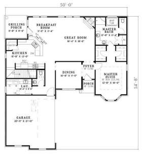 Floorplan 1 for House Plan #110-00374