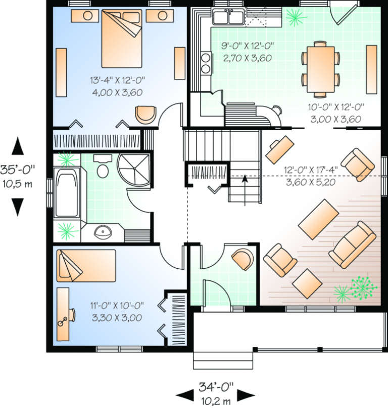 House Plan House Plan #522 Drawing 1