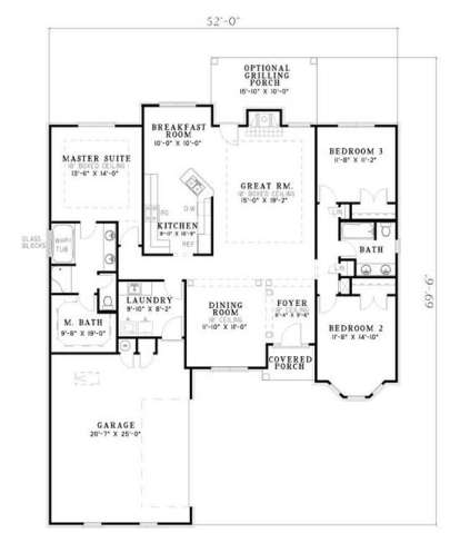 Floorplan 1 for House Plan #110-00377
