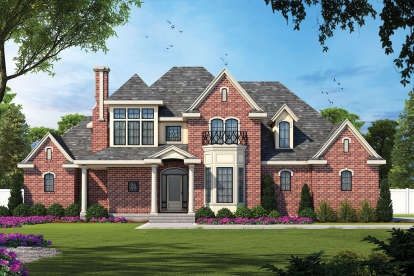French Country House Plan #402-00992 Elevation Photo