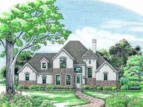 French Country House Plan #402-00997 Elevation Photo