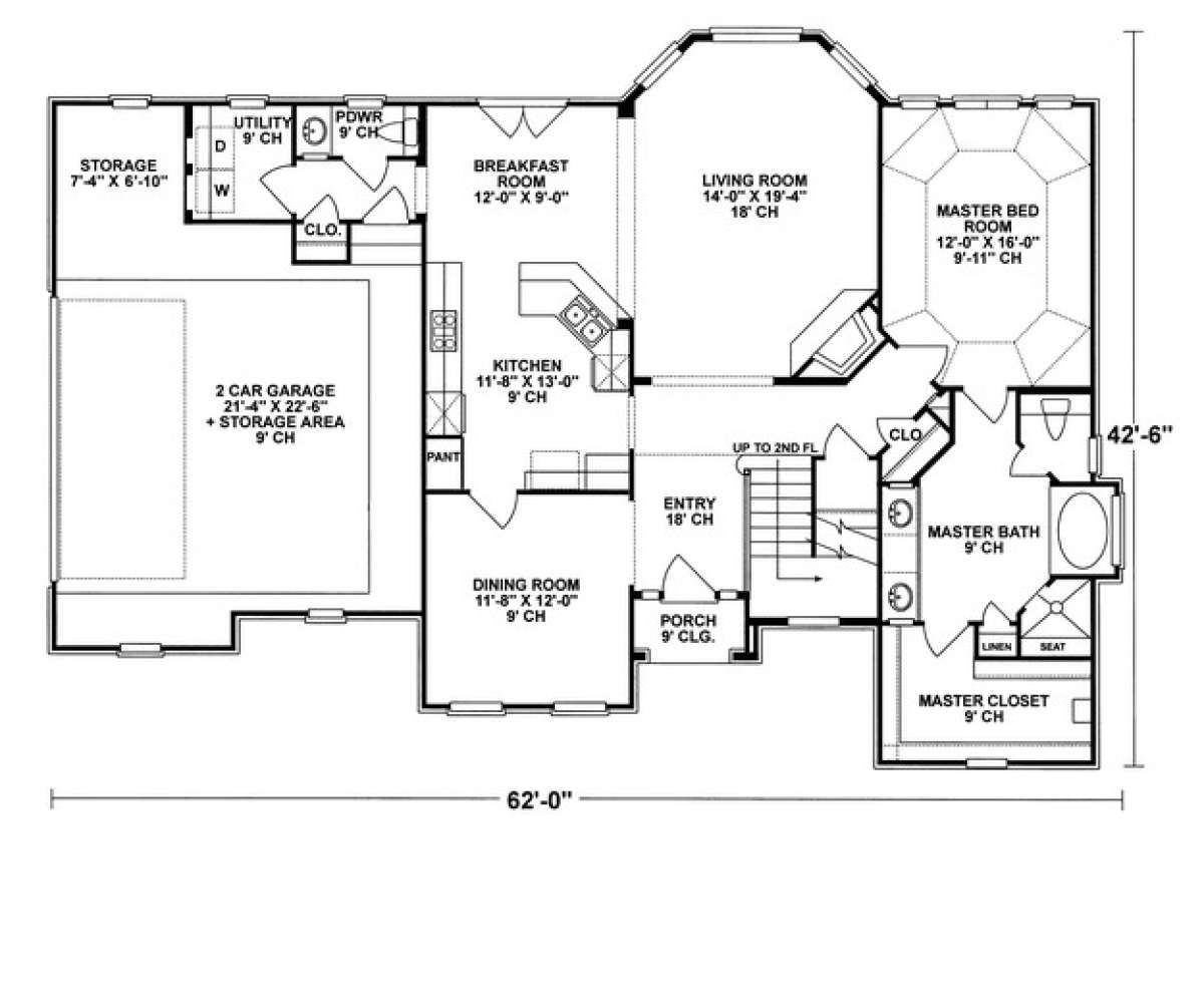 Floorplan 1 for House Plan #402-00997
