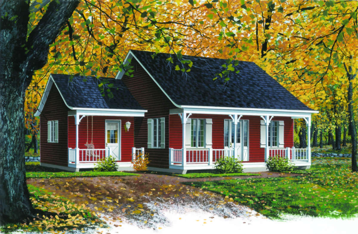 Country Plan: 946 Square Feet, 2 Bedrooms, 1 Bathroom ...
