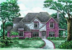 French Country House Plan #402-01001 Elevation Photo