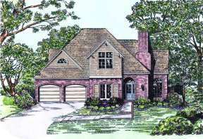 French Country House Plan #402-01002 Elevation Photo
