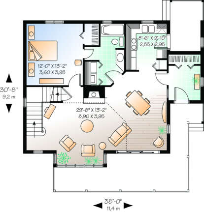 First Floor for House Plan #034-00118