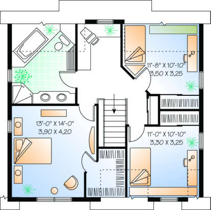 Second Floor for House Plan #034-00119