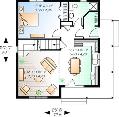 First Floor for House Plan #034-00120