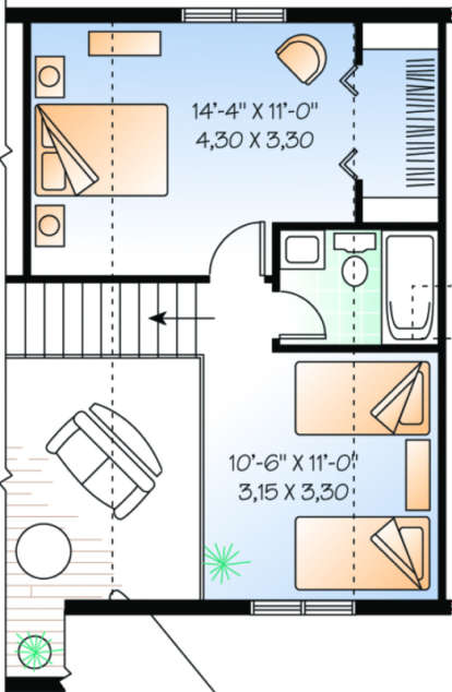 House Plan House Plan #527 Drawing 2
