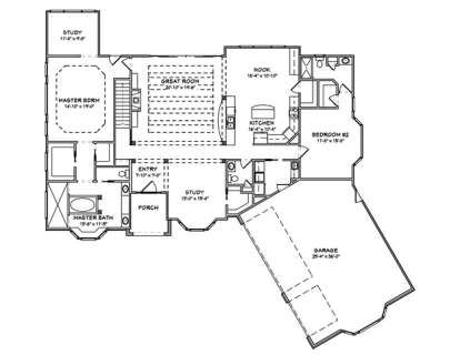 Floorplan 1 for House Plan #849-00003