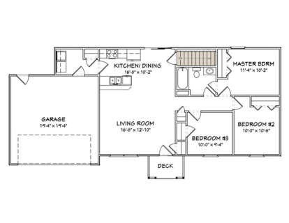 Main Floor w/ Basement Stairs Location for House Plan #849-00010