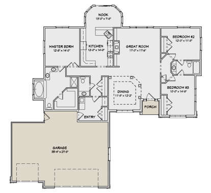 Floorplan 1 for House Plan #849-00013