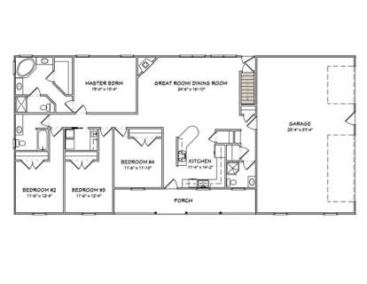 Main Floor w/ Basement Stairs Location for House Plan #849-00018