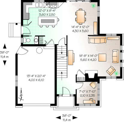 First Floor for House Plan #034-00122