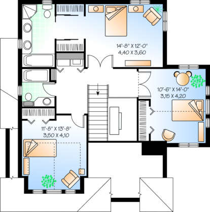 Second Floor for House Plan #034-00122