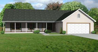 Ranch House Plan #849-00019 Elevation Photo