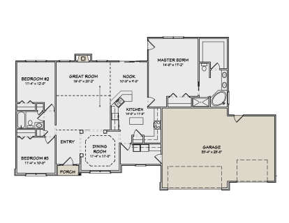 Floorplan 1 for House Plan #849-00025