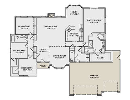 Floorplan 1 for House Plan #849-00027