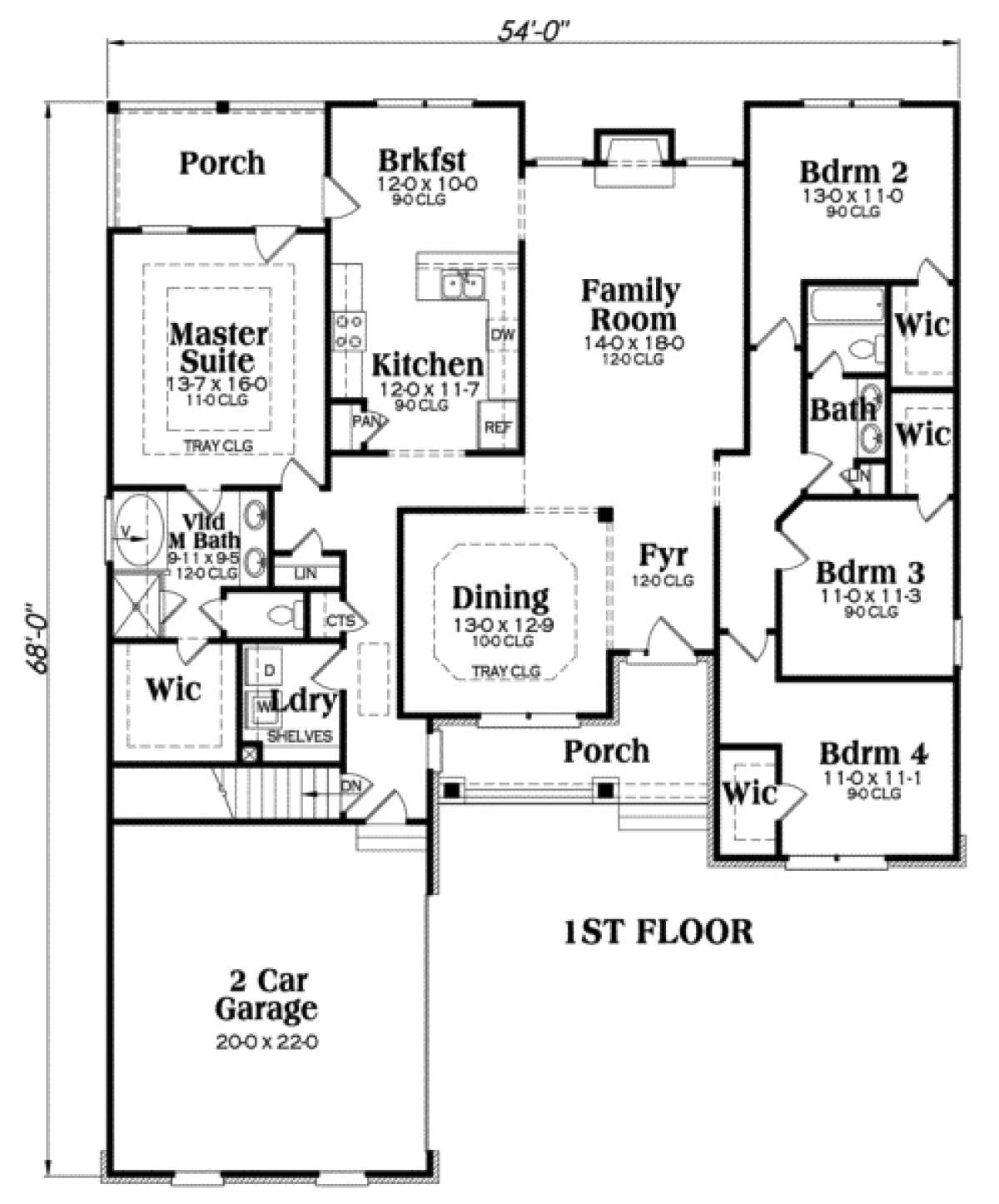Main Floor for House Plan #009-00036