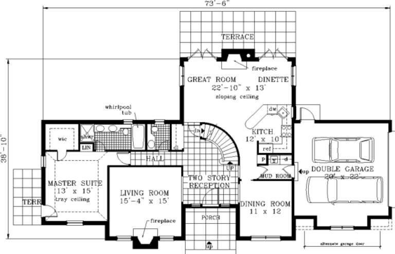 House Plan House Plan #530 Drawing 1
