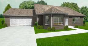 Ranch House Plan #849-00029 Elevation Photo