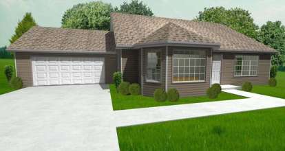 2 Bed, 1 Bath, 1368 Square Foot House Plan - #849-00029