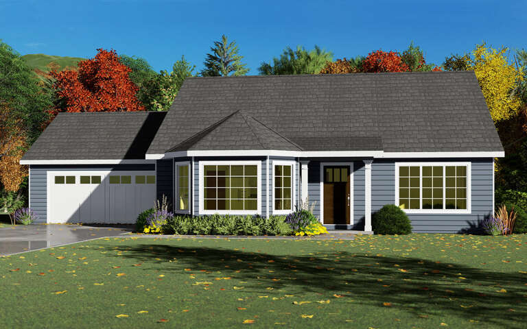 House Plan House Plan #5300 Angled Front Elevation