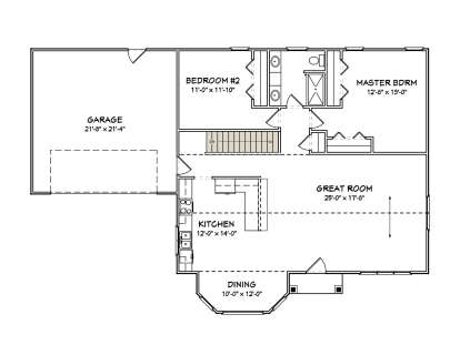 Main Floor w/ Basement Stairs Location for House Plan #849-00029
