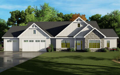 Ranch House Plan #849-00030 Elevation Photo