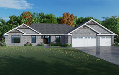 Ranch House Plan #849-00031 Elevation Photo