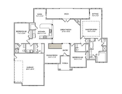 Main Floor w/ Basement Stairs Location for House Plan #849-00036