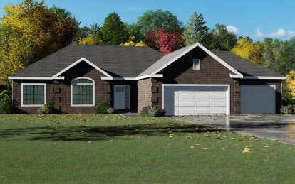 Ranch House Plan #849-00037 Elevation Photo