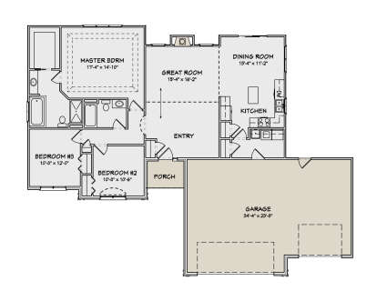 Floorplan 1 for House Plan #849-00037