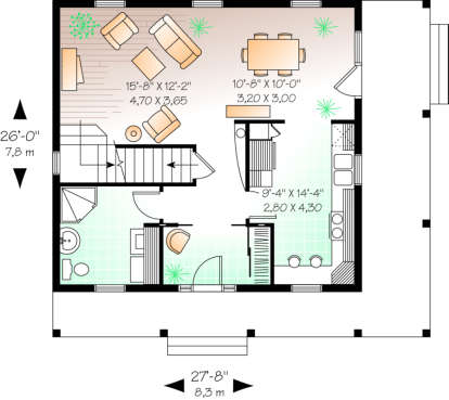 First Floor for House Plan #034-00123
