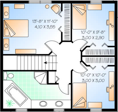Second Floor for House Plan #034-00123