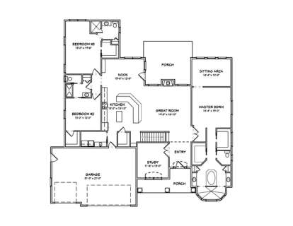 Floorplan 1 for House Plan #849-00043