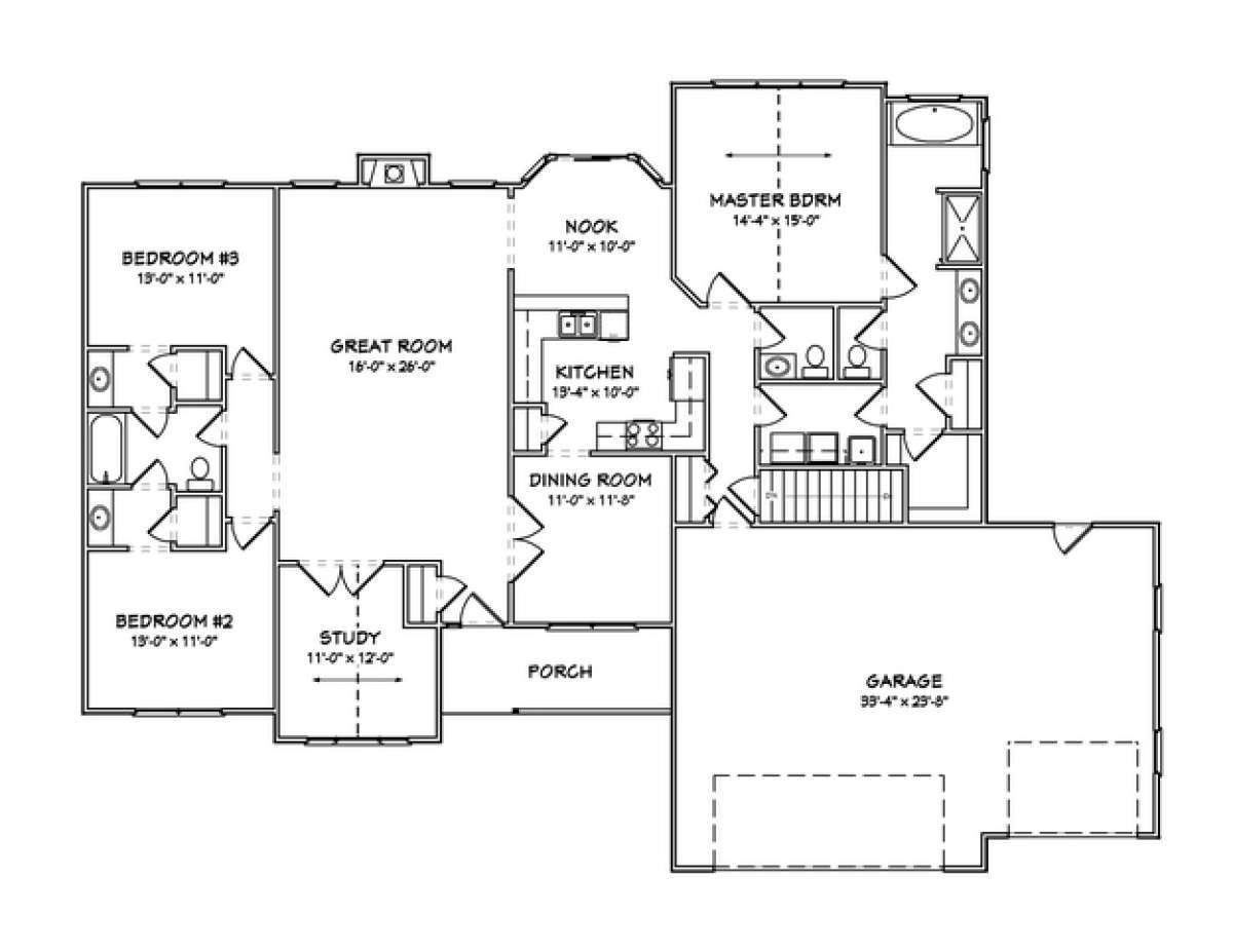 Floorplan 1 for House Plan #849-00045
