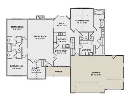 Floorplan 1 for House Plan #849-00045