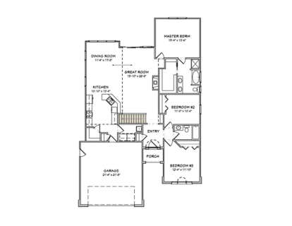 Main Floor w/ Basement Stairs Location for House Plan #849-00046