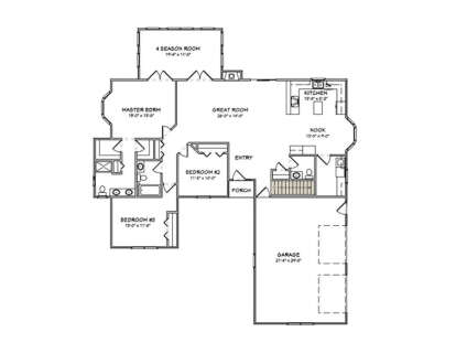 Main Floor w/ Basement Stairs Location for House Plan #849-00047